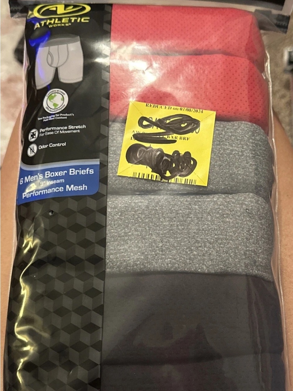 Athletic Works Men's Performance Mesh Boxer Briefs - 6 pack  2XL 44-46